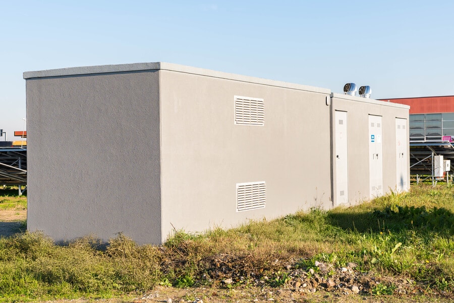 Cabina elettrica ENEL DG2061 Ed. 9 – cliente, vista laterale