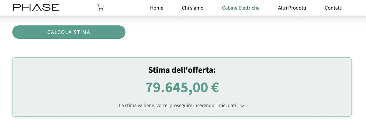 l’importo Configuratore cabine elettriche: stima del costo
